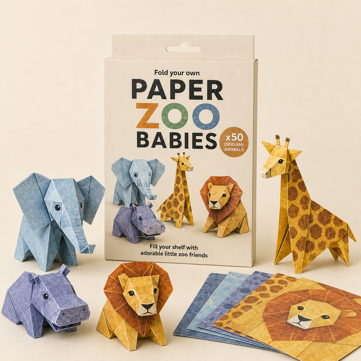 🧩 Paper Origami DIY Kit – Fold Your Own Animal Friends