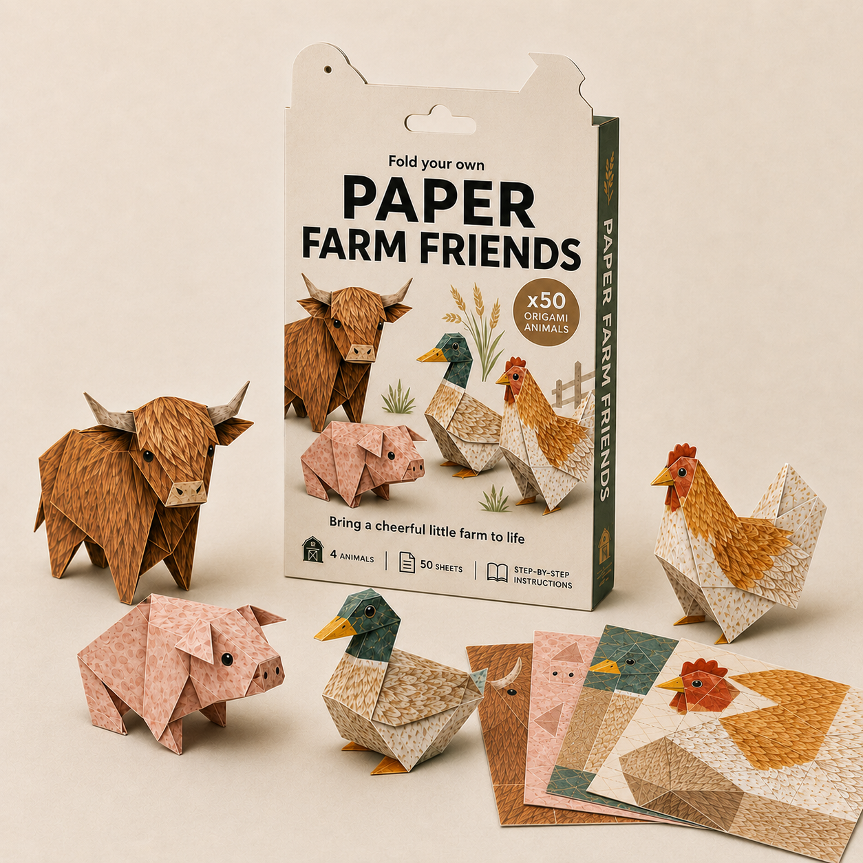 🧩 Paper Origami DIY Kit – Fold Your Own Animal Friends