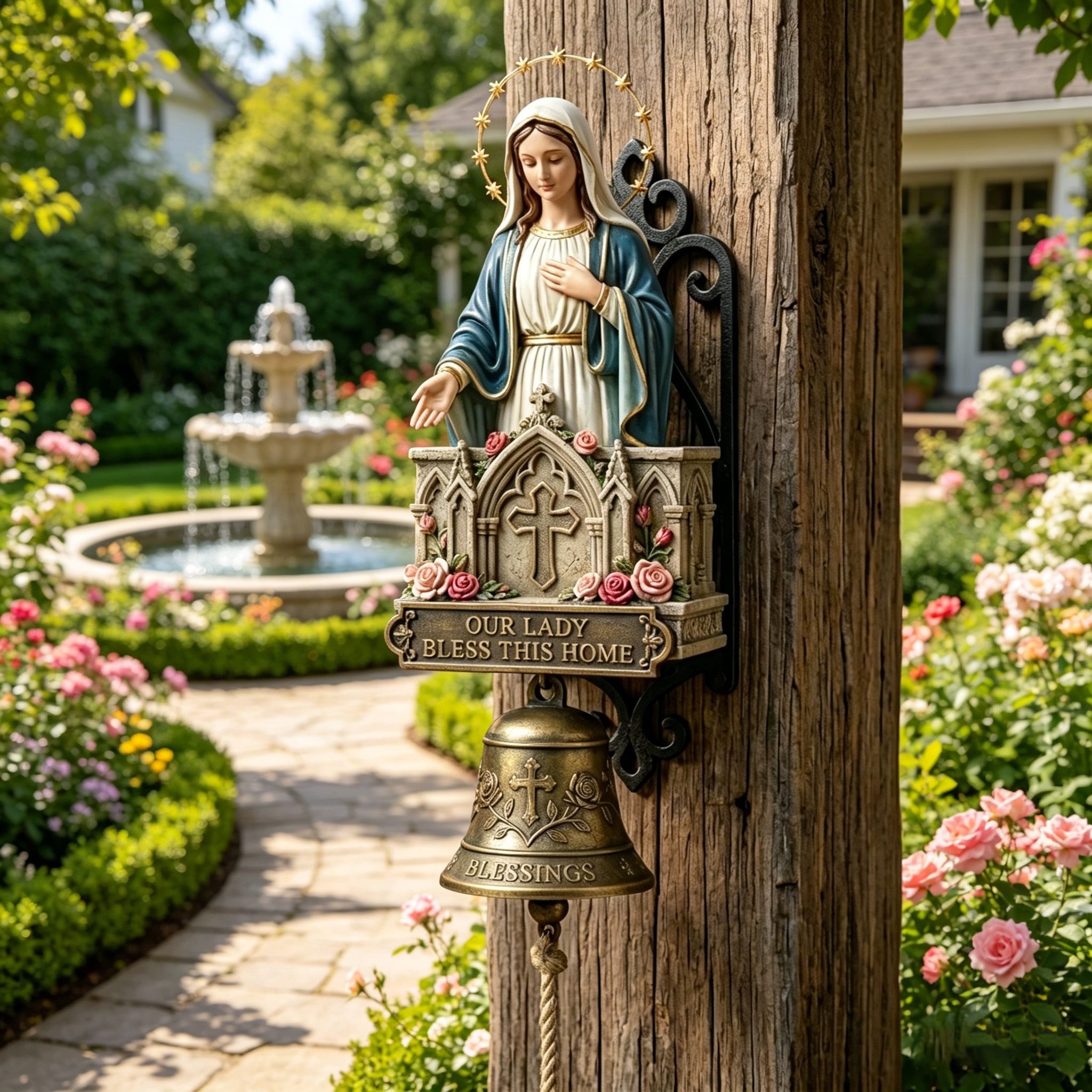 🙏🔔Our Lady Bless This Home Wall Bell