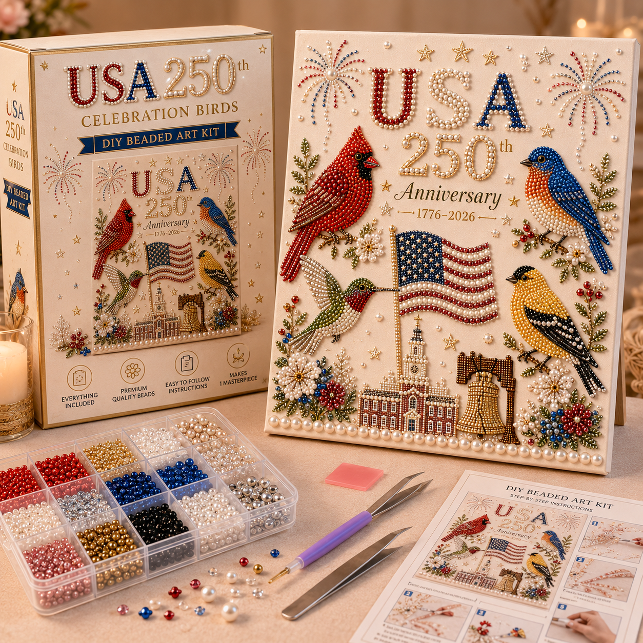 🇺🇸 USA 250th Anniversary Beaded Art DIY Kit Collection