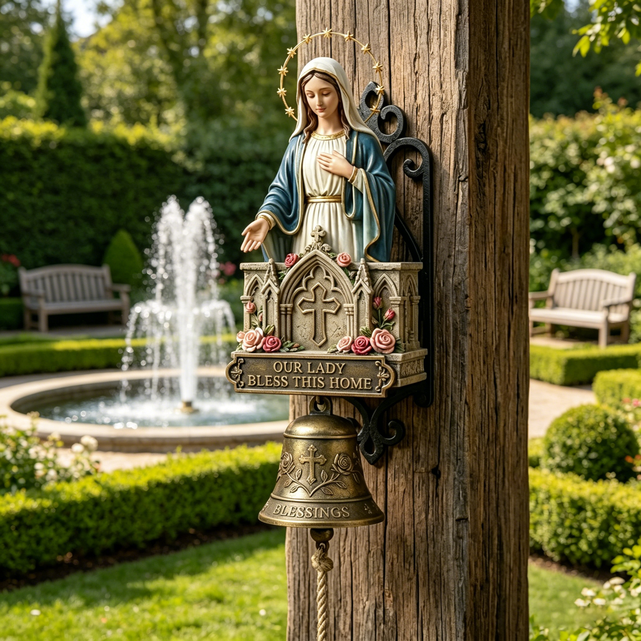 🙏🔔Our Lady Bless This Home Wall Bell