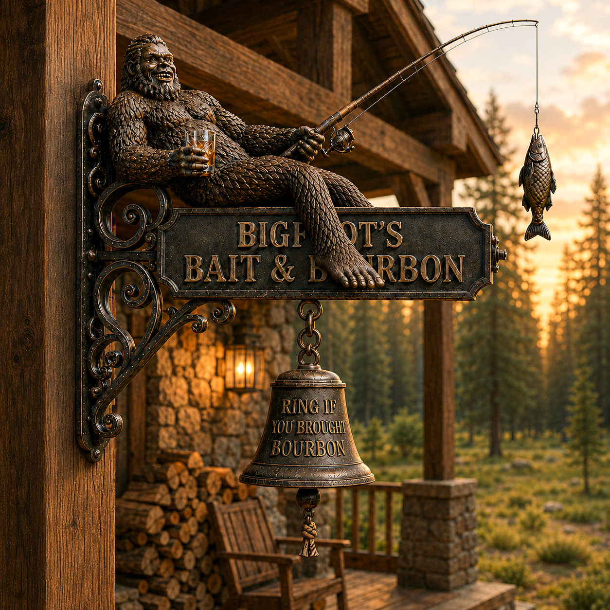 Bigfoot’s Bait & Bourbon Bell 🦶🔔🍺🎣