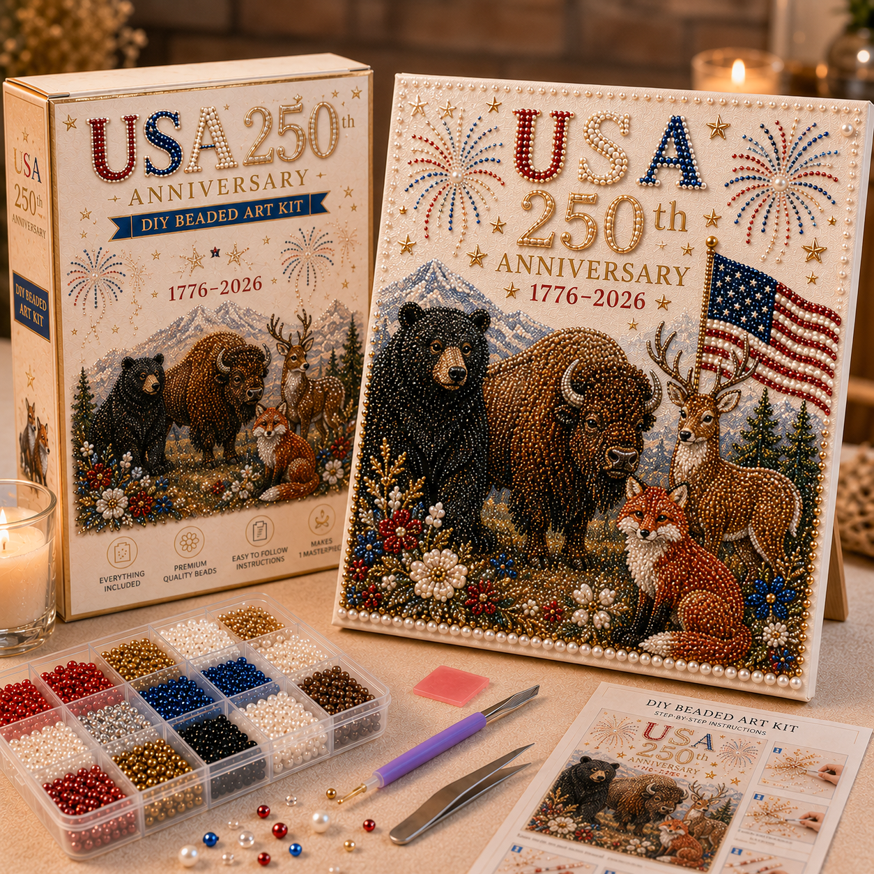 🇺🇸 USA 250th Anniversary Beaded Art DIY Kit Collection