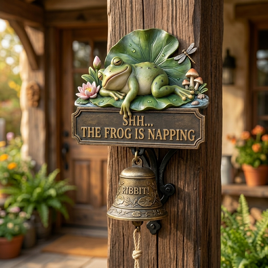 Shh... The Frog Is Napping Wall Bell🐸