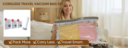 🧳 Portable Travel Vacuum Bag Set – Save Space in Seconds✨