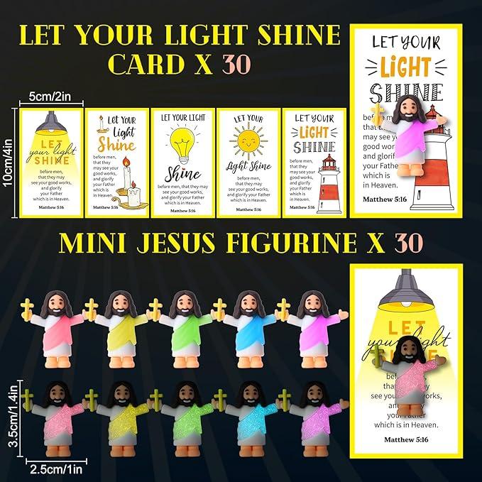 ✝️Christian Gifts Set: 30 Sets Mini Jesus Glowing Figurines