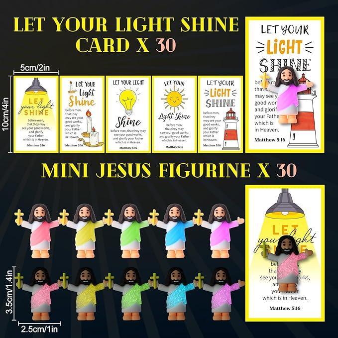 ✝️Christian Gifts Set: 30 Sets Mini Jesus Glowing Figurines