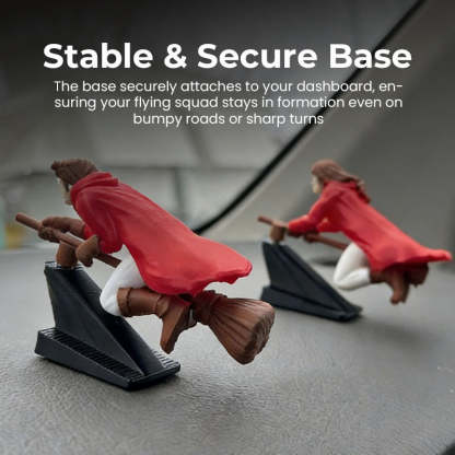 🚗Fantasy Car Decor – 🧙‍♀️Witch and Wizard Broomstick Dashboard Drift Ornaments✨