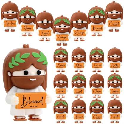 ✝️Cute Mini Jesus Figurines with Bible Verses | Inspirational Christian Desk Decor & Party Favors🌸