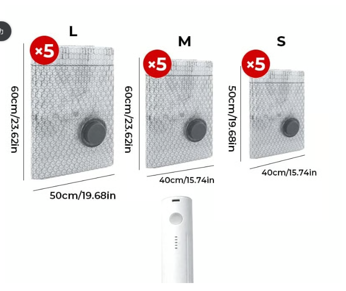 🧳 Portable Travel Vacuum Bag Set – Save Space in Seconds✨