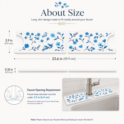 Floral Diatomite Sink Drying Mat