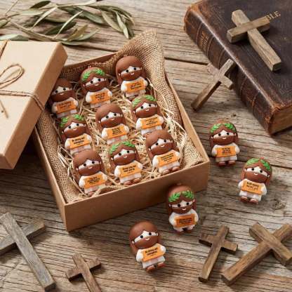 ✝️Cute Mini Jesus Figurines with Bible Verses | Inspirational Christian Desk Decor & Party Favors🌸