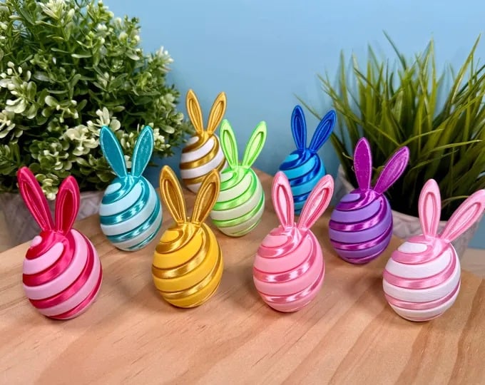 3D Printed Easter Egg Fidget Toy | Bunny Swirl Easter