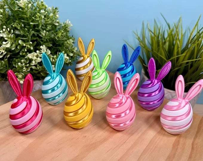3D Printed Easter Egg Fidget Toy | Bunny Swirl Easter