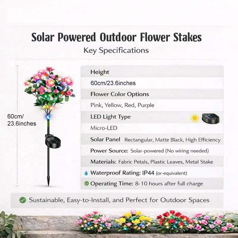 🌸✨ EverGlow Memorial Garden Bloom Lights – Featuring Ultra-Realistic Artificial Petals, Solar-Powered & Weatherproof🏡🌪️