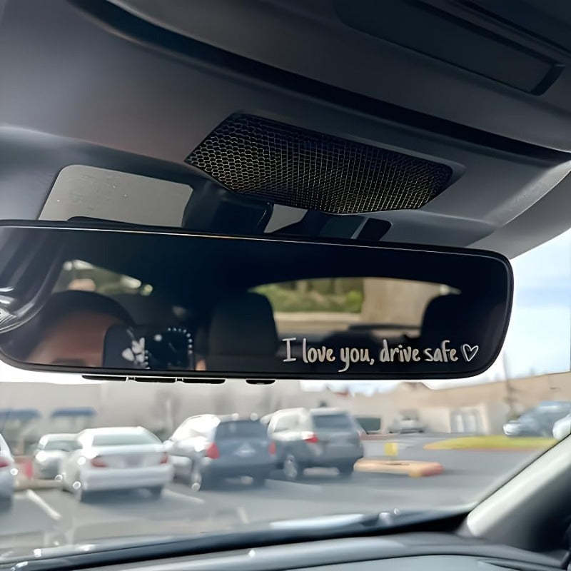 Rearview Mirror Vinyl Decal Reminder