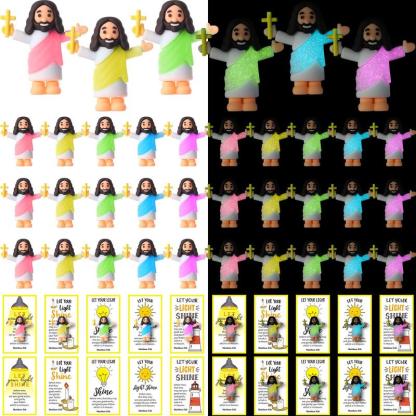 ✝️Christian Gifts Set: 30 Sets Mini Jesus Glowing Figurines