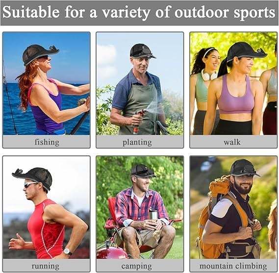 🔥Last Day 49% OFF -✨Solar Fan Baseball Cap - UV Protection Wide Brim Mesh Hat with Solar & USB Power for Outdoor Heat Relief
