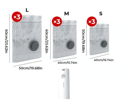 🧳 Portable Travel Vacuum Bag Set – Save Space in Seconds✨