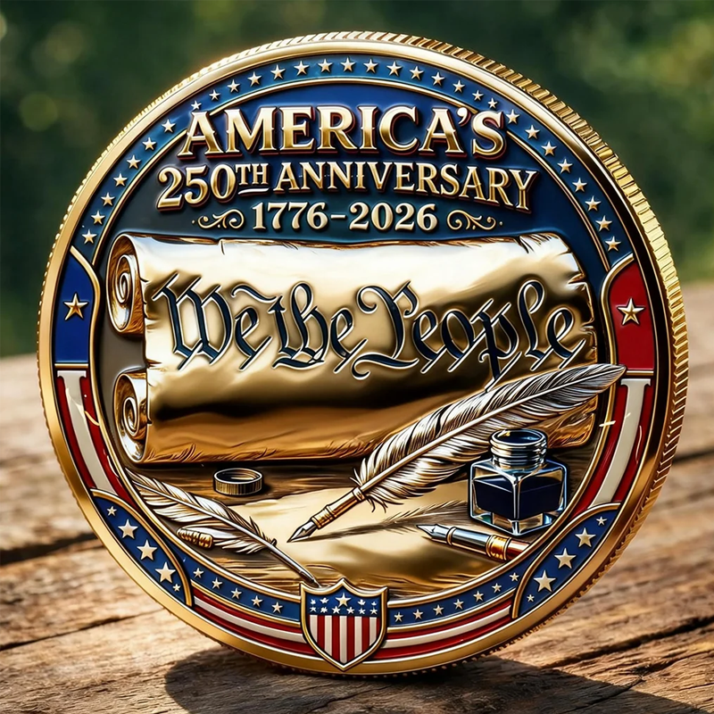 America’s 250th Anniversary Commemorative Coin – “We the People” 1776–2026 Patriotic Collectible