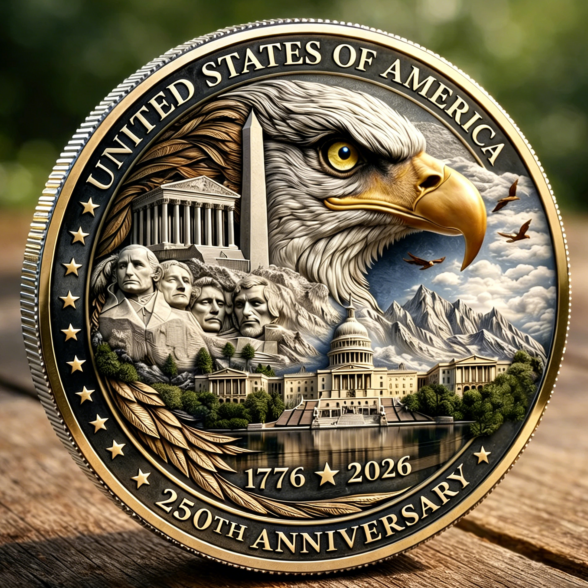 United States 250th Anniversary Commemorative Coin (1776–2026) – Liberty, Unity & Strength Collector’s Edition