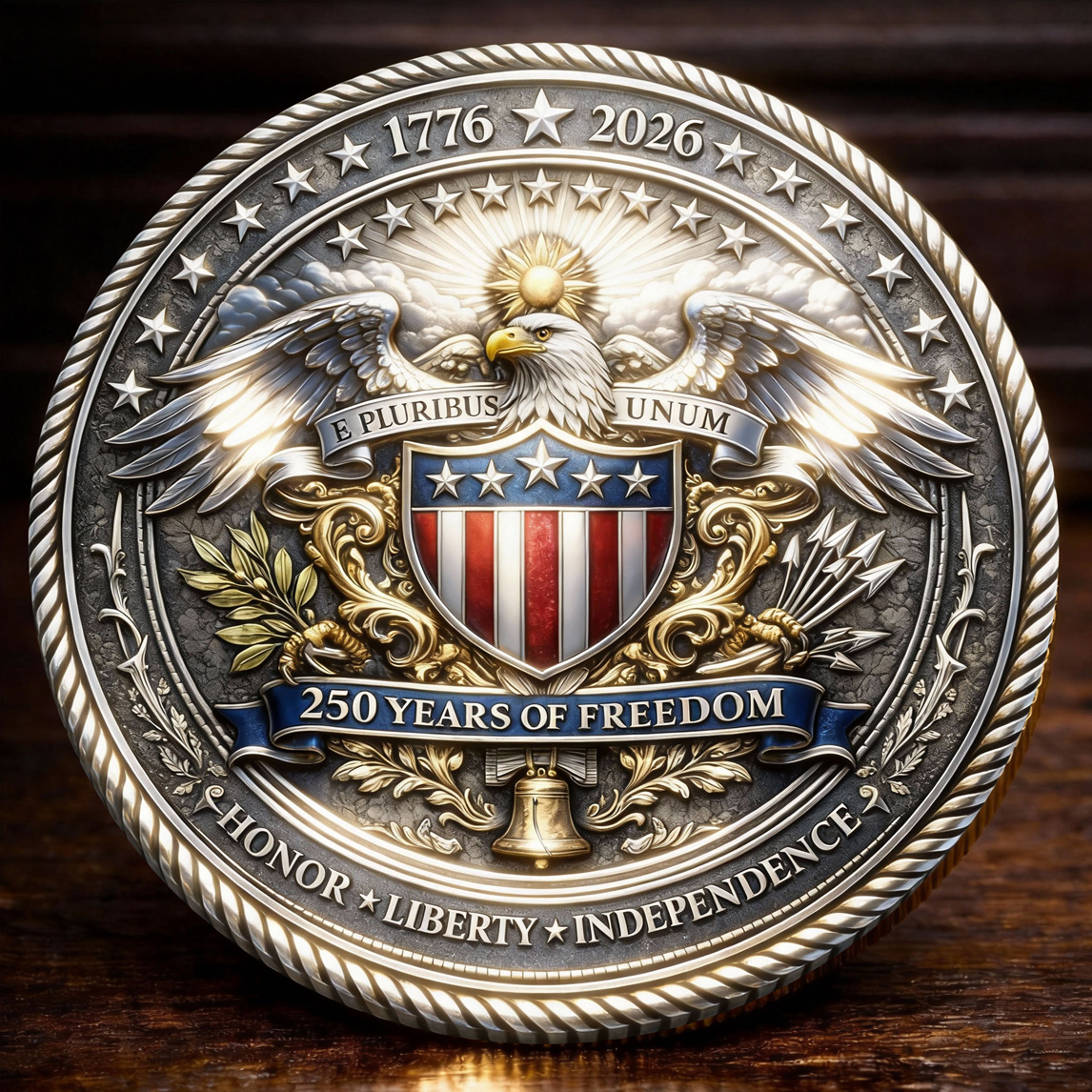 George Washington 250th Anniversary Commemorative Coin – 1776–2026 | Father of His Country Collector Coin