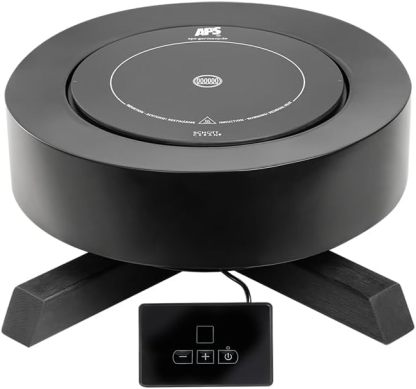 APS 12250 BONFIRE Set 2 Piastre a Induzione Supporto Metallo Rovere 24 cm 900W Nero-Dwellingra