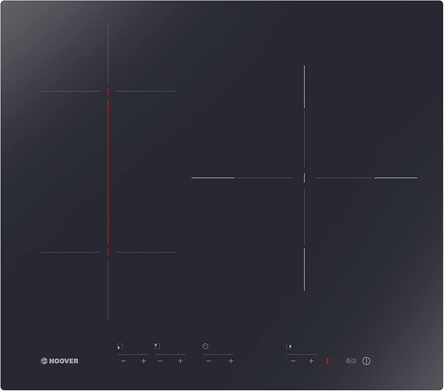 Hoover H-HOB 500 INDUCTION H634DB3TP G3, Piano a Induzione Flex 59 cm, 3 Zone con Booster 7100W, Timer e Blocco-Dwellingra