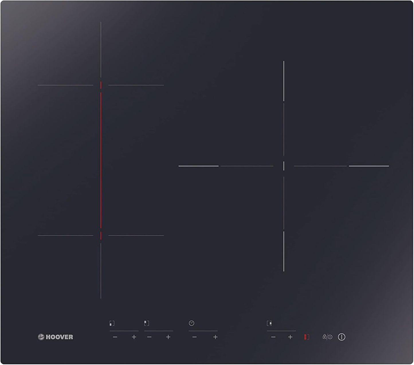 Hoover H-HOB 500 INDUCTION H634DB3TP G3, Piano a Induzione Flex 59 cm, 3 Zone con Booster 7100W, Timer e Blocco-Dwellingra