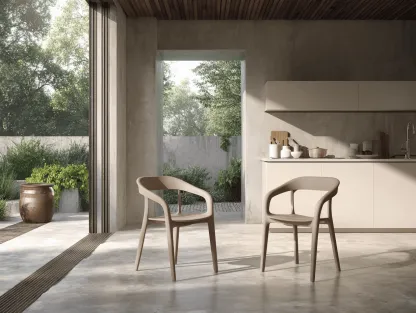 Set di 2 sedie da giardino in polipropilene beige 57x56x80 cm