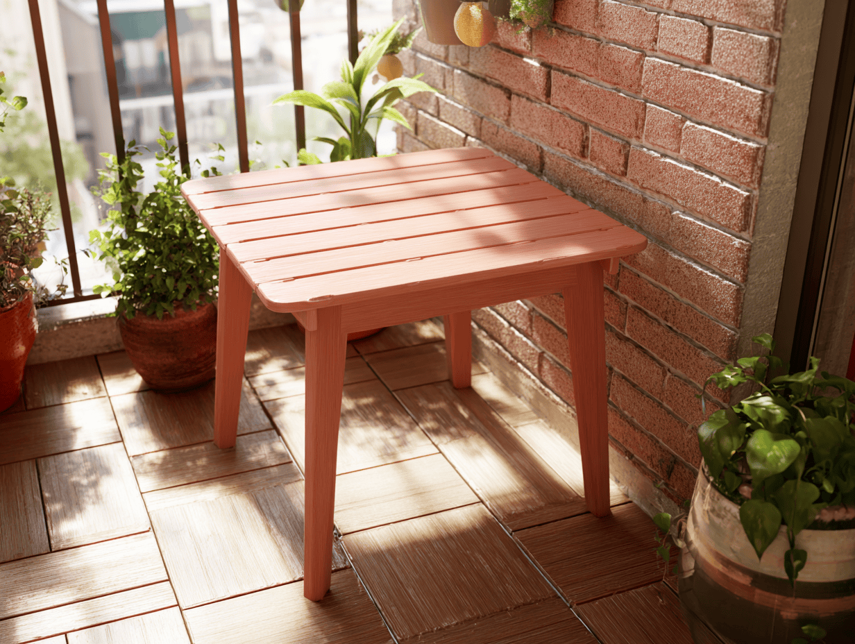 Tavolino da giardino in legno 50x50x45 cm - terracotta - design a doghe