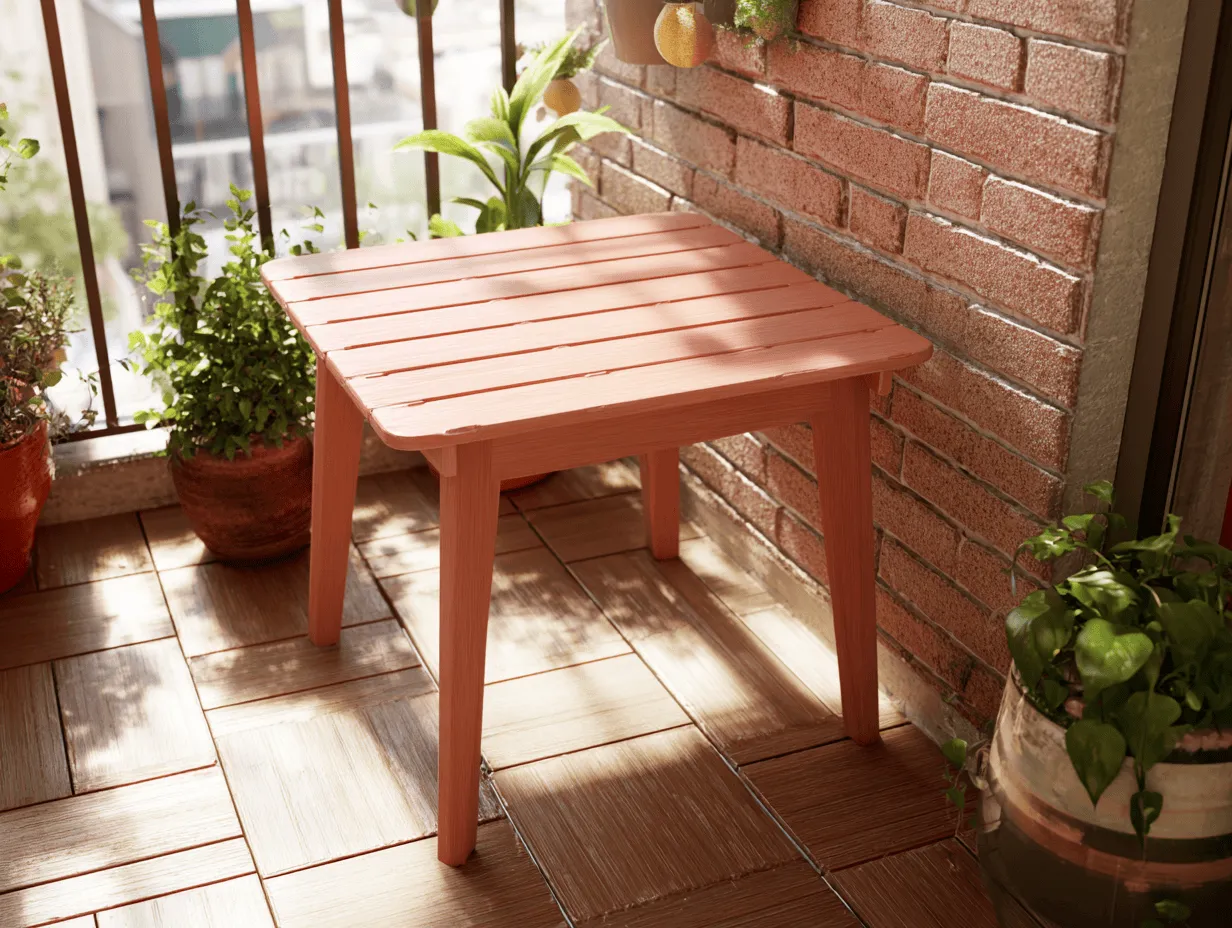 Tavolino da giardino in legno 50x50x45 cm - terracotta - design a doghe