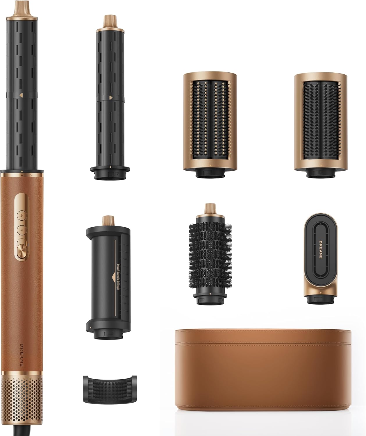 DREAME AirStyle Pro 7-in-1 Asciugacapelli Arricciacapelli Gold 1300W Flusso Aria Magnetico Tecnologia Ionica Protezione Surriscaldamento-Dwellingra