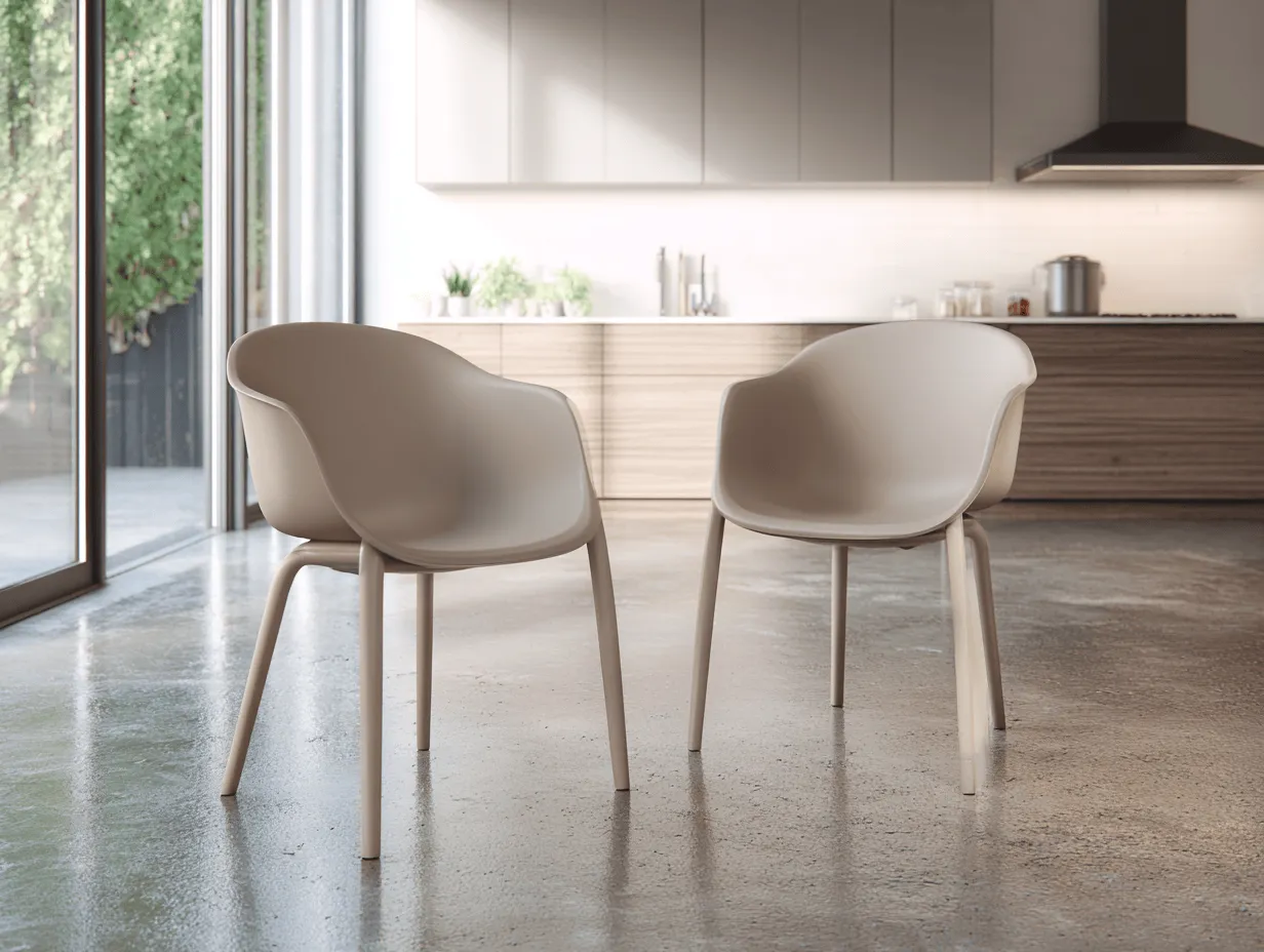 Set di 2 sedie da giardino in polipropilene beige 60x58x80 cm