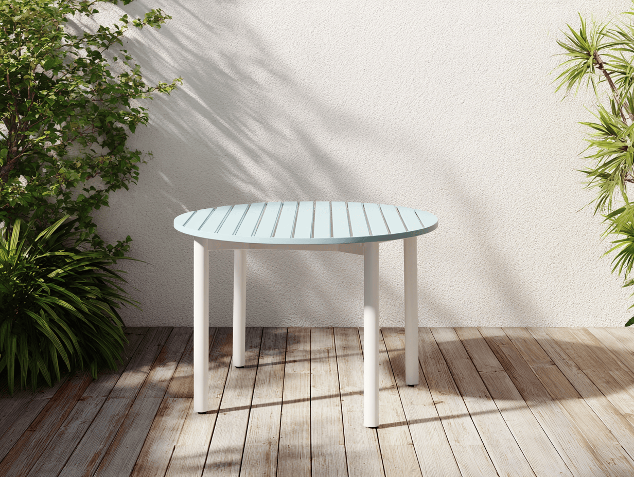Tavolo da giardino rotondo in plastica diametro90x74 cm bianco