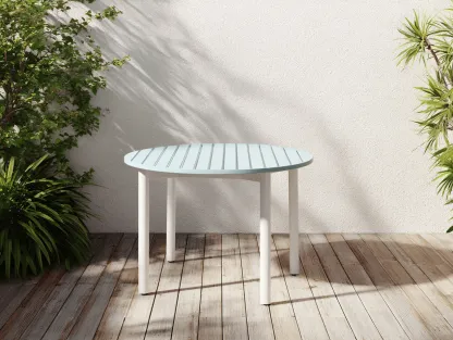 Tavolo da giardino rotondo in plastica diametro90x74 cm bianco