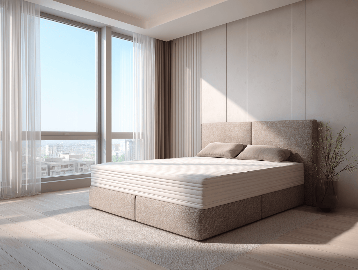 Letto matrimoniale imbottito 160x200x115 cm beige