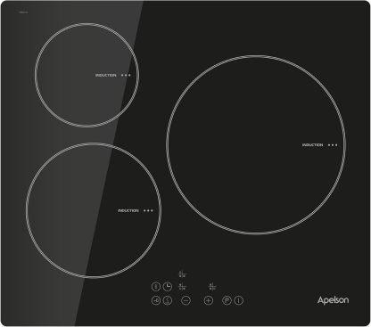 Apelson AIT 3602 Piano Cottura a Induzione 3 Zone 5,8 kW Touch 9 Livelli Nero 59 cm Vetro-Dwellingra