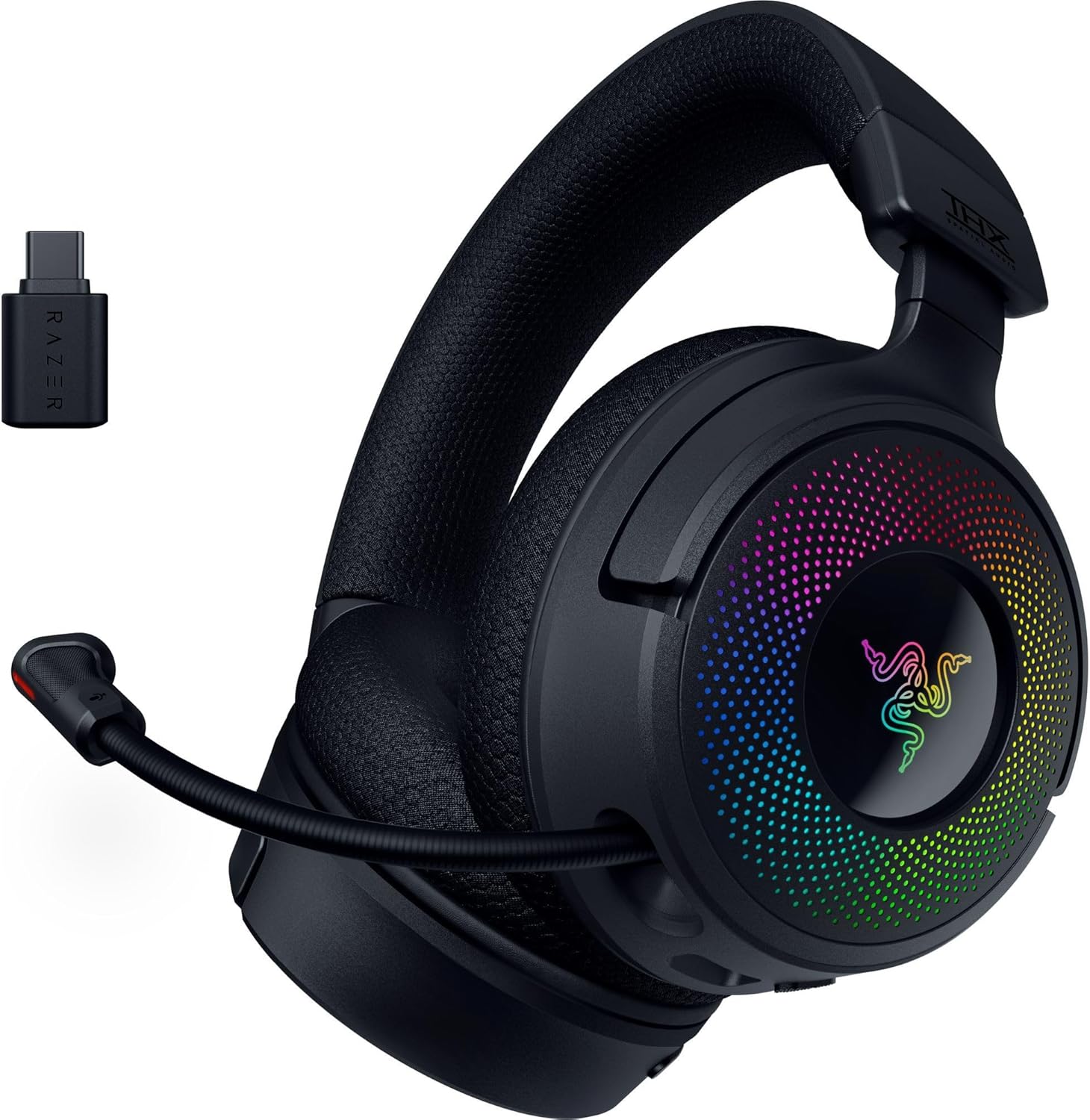 Razer Kraken V4 Cuffia Gaming Wireless 3 Modalità, Driver TriForce 40mm, THX Spatial Audio, RGB 9 Zone, Nero-Dwellingra