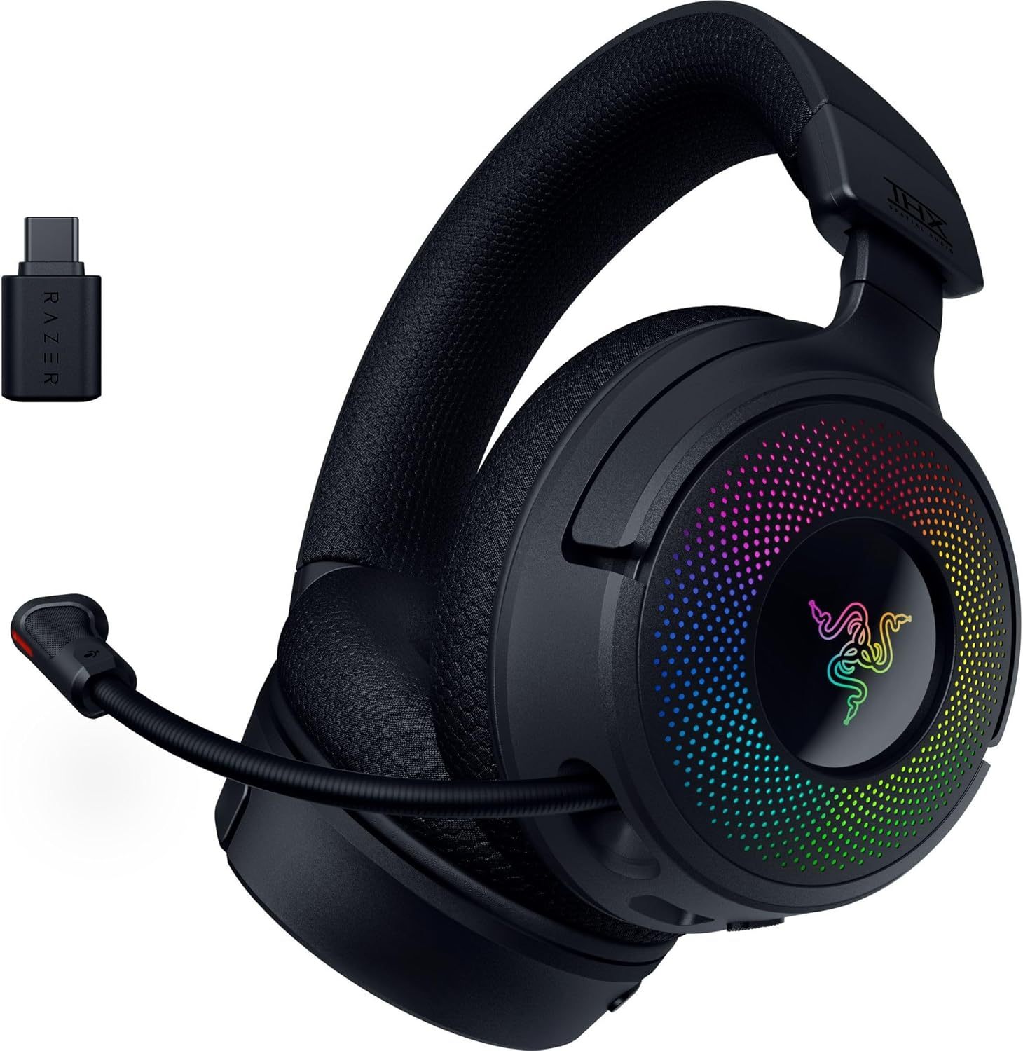 Razer Kraken V4 Cuffia Gaming Wireless 3 Modalità, Driver TriForce 40mm, THX Spatial Audio, RGB 9 Zone, Nero-Dwellingra