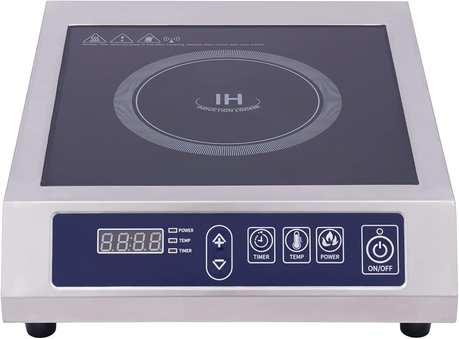 HUOMMG SHOP Piastra a Induzione Portatile 3500W, 50 kg Carico, Acciaio Inox, Timer On/Off, Blu-Dwellingra