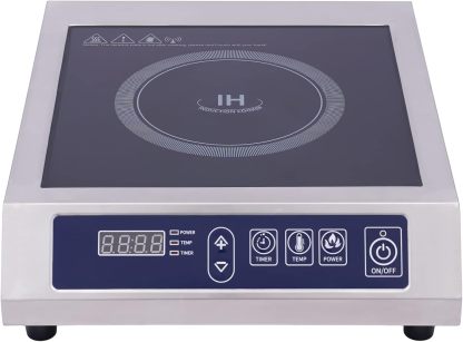 HUOMMG SHOP Piastra a Induzione Portatile 3500W, 50 kg Carico, Acciaio Inox, Timer On/Off, Blu-Dwellingra