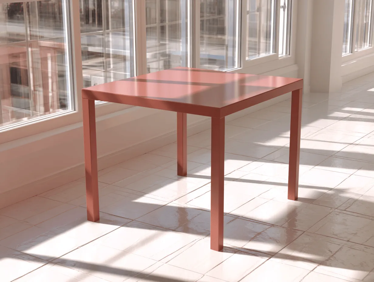 Tavolo quadrato da esterno in metallo 70x70x74 cm - terracotta - design minimal