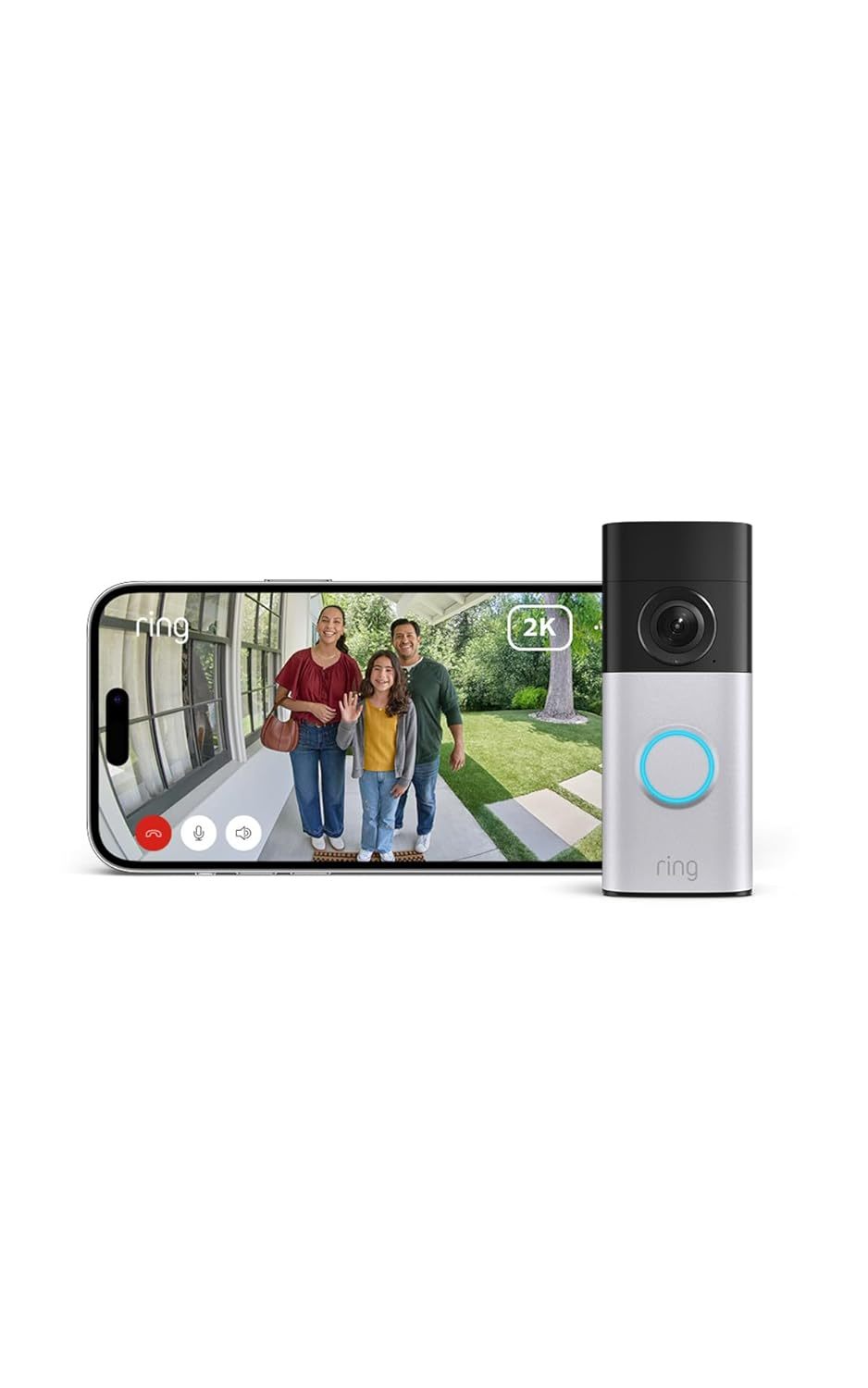 Ring Wired Video Doorbell Plus Videocitofono Cablato, Retinal 2K, Campo Visivo Ampio, Rilevazione Movimento 3D, Alexa-Dwellingra