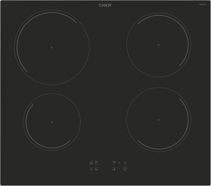 Candy Idea CITT642C E1 Piano Cottura a Induzione 4 Fuochi Vetroceramica Funzione Booster Blocco Sicurezza Nero 59x52x6,2 cm-Dwellingra