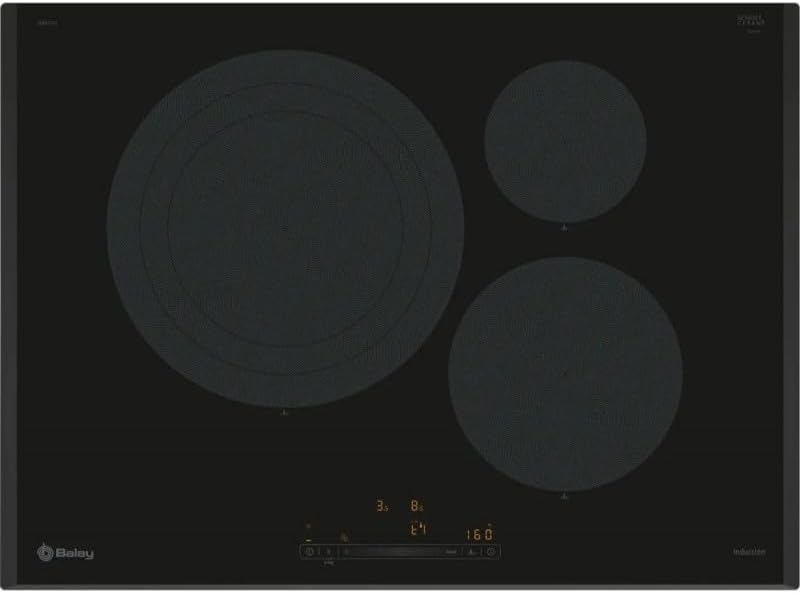 Balay 3EB977LH Placca Antracite Integrata 70cm 3 Zone Induzione Touch Vetroceramica Grigio 5 kg-Dwellingra