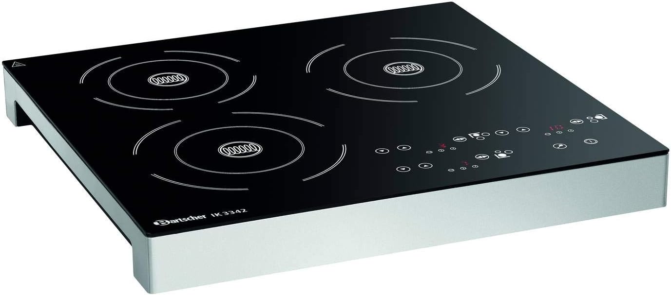 Bartscher IK 3342 Fornello a Induzione 3 Zone 105858 Nero Vetro 3,3 kW-Dwellingra