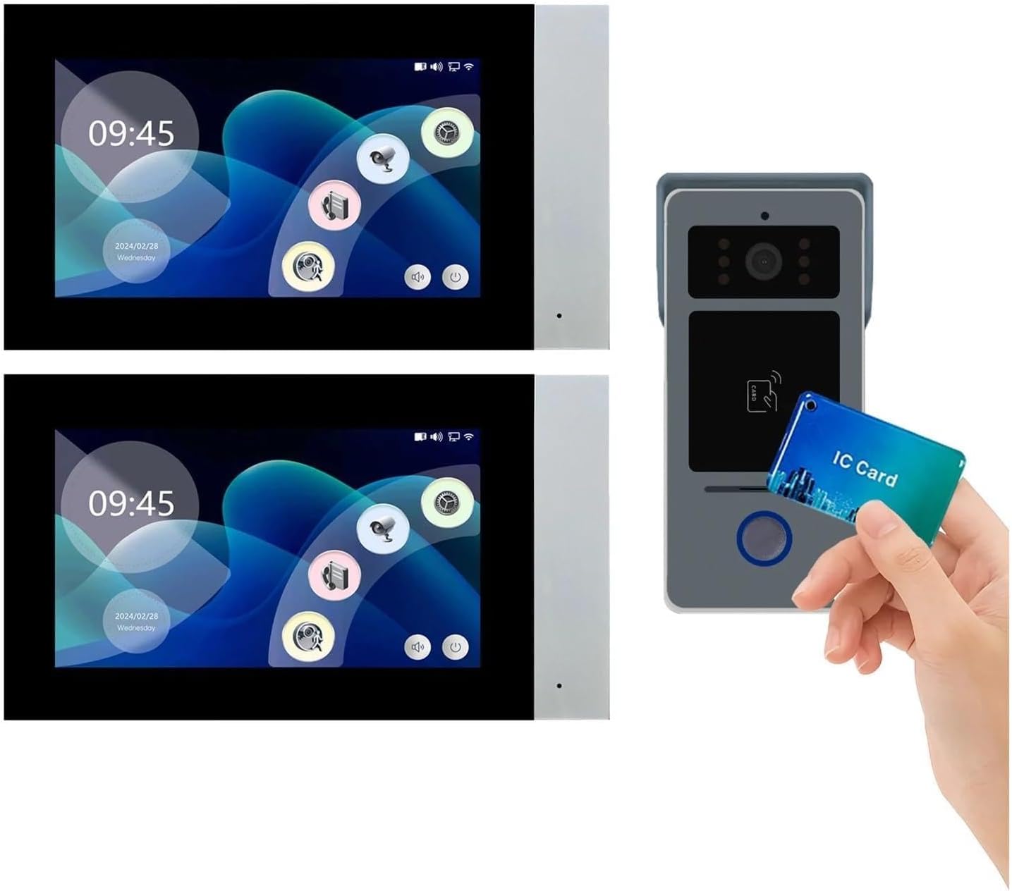Tuya Videocitofono Intelligente Wi-Fi 1080P a 2 Fili, Schermo LCD IPS 7 Pollici, Telecamera e Campanello, Sicurezza Porta 1to2-Dwellingra