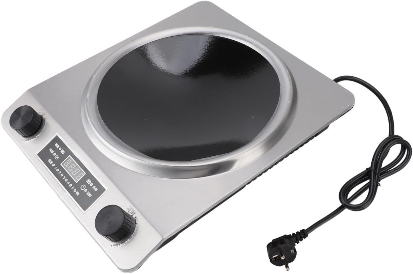 Piano Cottura a Induzione Portatile 3500W, Bruciatore Singolo con Touch Control, Superficie Curva, Acciaio Inox-Dwellingra