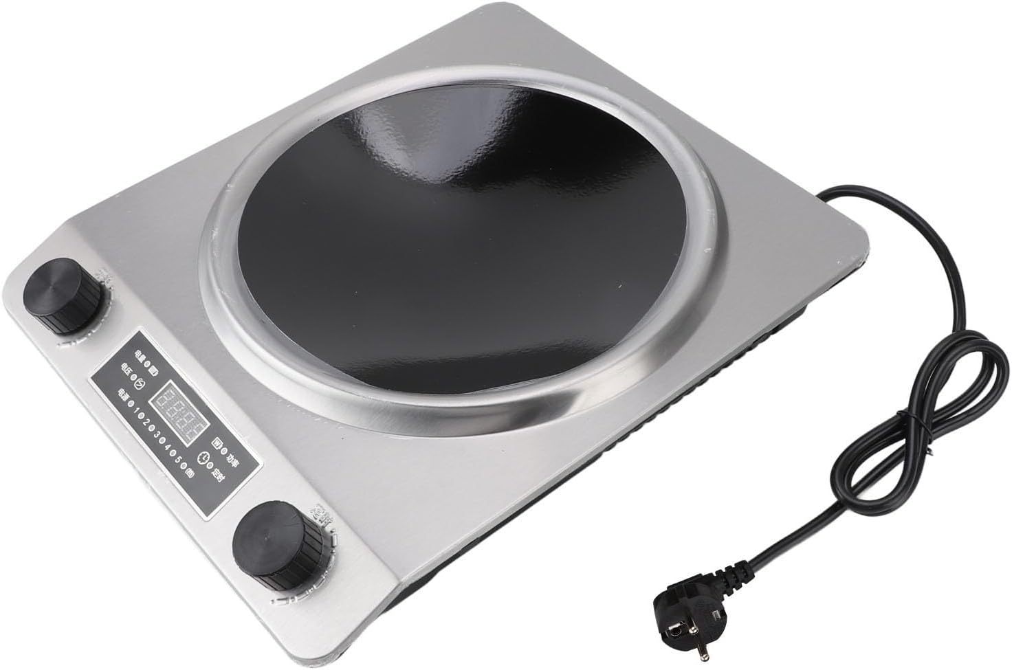 Piano Cottura a Induzione Portatile 3500W, Bruciatore Singolo con Touch Control, Superficie Curva, Acciaio Inox-Dwellingra